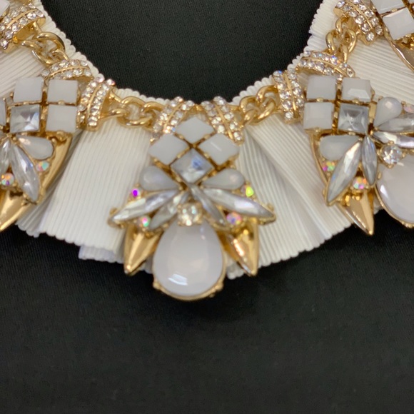 INC Crystal & White Stone Ribbon Choker Necklace - Picture 3 of 15